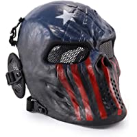 Wwman - Máscara táctica de cara completa para airsoft- paintball y juegos de guerra- diseño de calavera- equipo de…